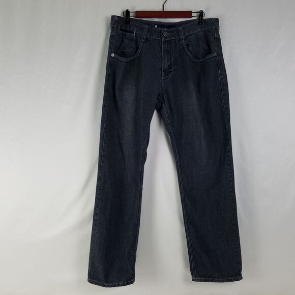mecca Other - Mecca Jeans Mens 38 x 34 Black Slim Fit Straight Charcoal Denim Actual W34 x L31